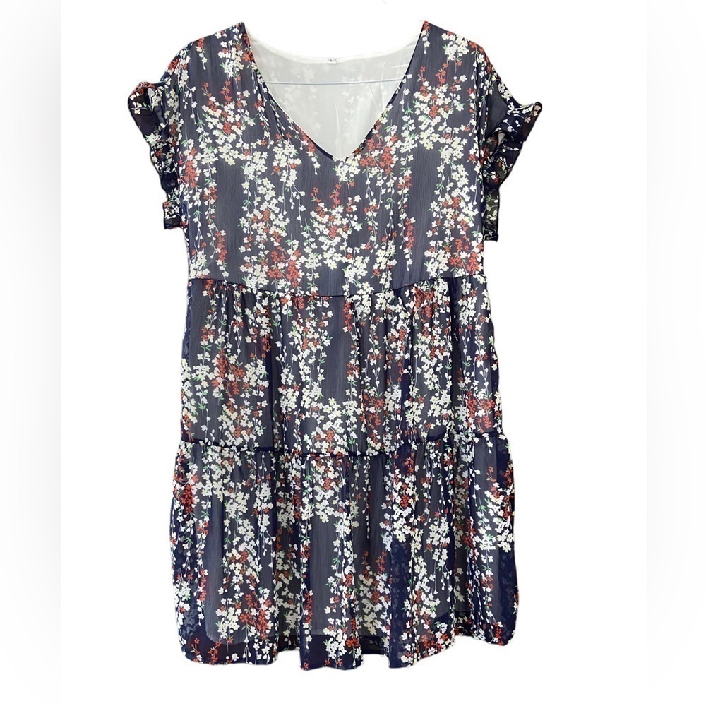 Lightweight Summer Dress Short Ruffle Sleeves - Picture 1 of 9
